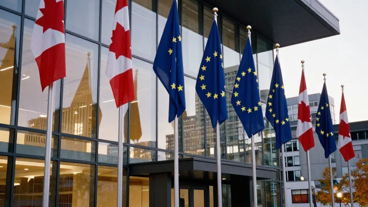 Illustration for: Canada and EU Set to Deepen Ties at Montreal Summit as US Relations Sour