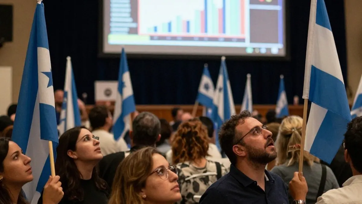 Illustration for: Netanyahu and Eisenkot Camps Trade Barbs as Israeli Exit Polls Show Dead Heat